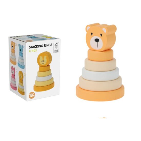 Koka figūru komplekts 6gab, 8x13.5cm, lācis